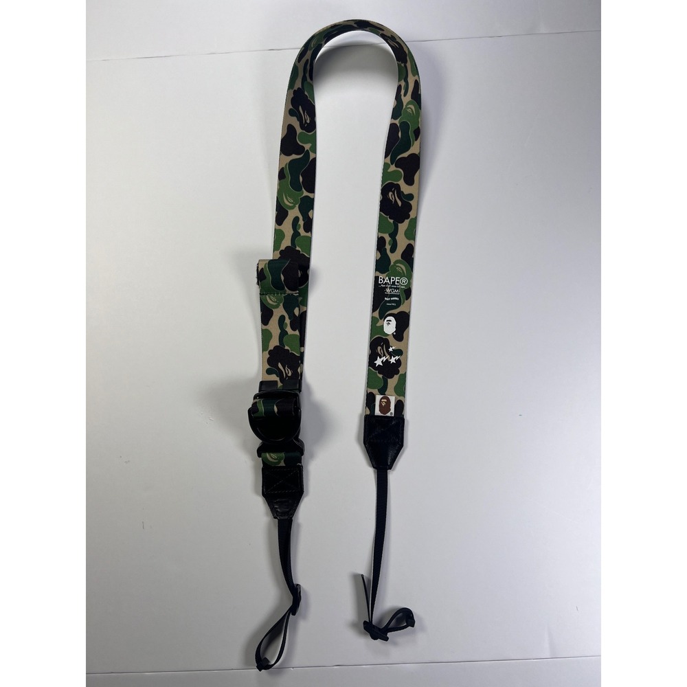 BAPE Camera Strap Unisex Green 1st Camo WGM Ape Head Logo Streetwear Accessory